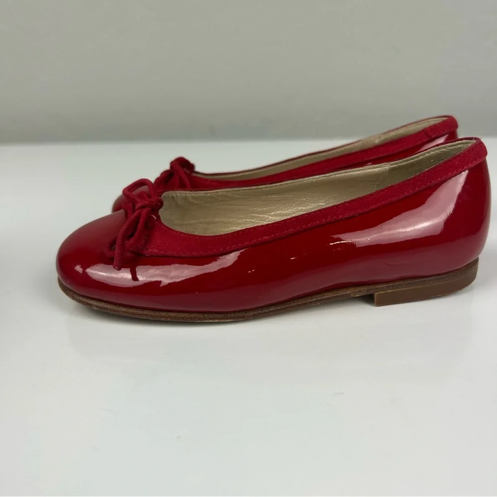 Dior red ballerina flats with bow tops size 25
